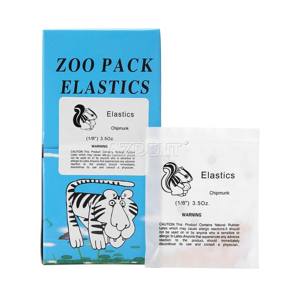 5000Pcs AZDENT Dental Orthodontic Latex Elastics ZOO PACK ELASTICS For Bracket