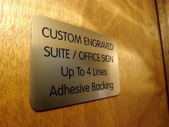 Custom Engraved Brushed Bronze 4×6 Office Sign | Small Business Wall Door Plaque