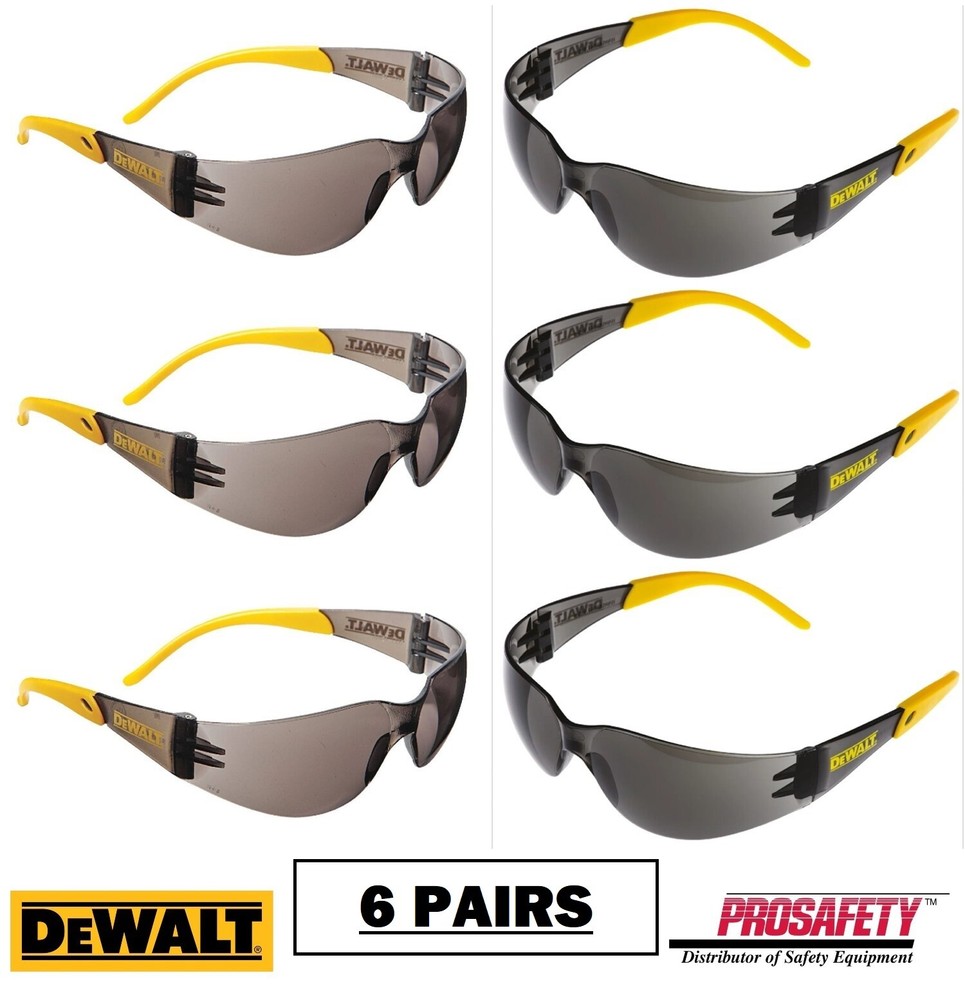 6 PR DeWalt DPG54-2D PROTECTOR SMOKE Safety Glasses ANSI Z87+ Work Sunglasses