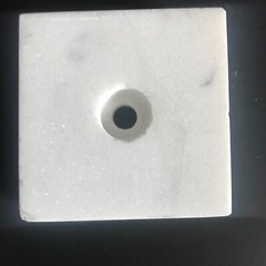 22 Count – 3X3x1 Marble Bases Trophy Bases Countersunk Holes White w/ Gray Veins