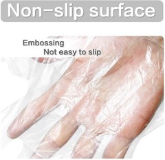 100 Pcs Plastic Gloves Disposable Hair Dye Gloves Clear Food Handler Gloves