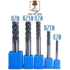 5 PCS Set 1/8″ 3/16″ 1/4″ 5/16″ 3/8″ Square Carbide End Mill AlTiCrN Coated