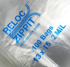 200 Bags 13 x 15″ Clear 2mil Large Reloc Zippit Reclosable Bags Top Lock Jumbo