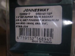 19 mm SAE 3/4″ Star E24 Matte Finish 1/2″ Square Drive SUPER TECH Socket QTY 6