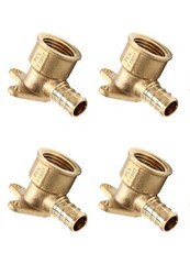 74PCS EFIELD 1/2″ Pex Barb Crimp Brass Fitting: Drop-ear,Tee Elbow Coupler,Clamp