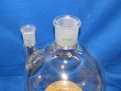 Chemglass 5000ml 2 Neck Glass Round Bottom Flask, 24/40 & 45/50 , CG-1518-29