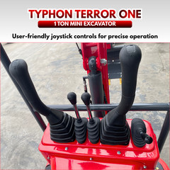 Mini Excavator TYPHON TERROR ONE STORM 1 Ton 13.5 hp B&S engine 13 Attachments