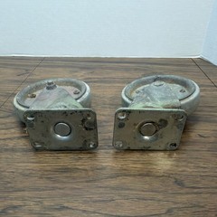 Pair Vintage Colson Quiet Caster Wheels – 5” x 1” – Made USA Model 2-5-65