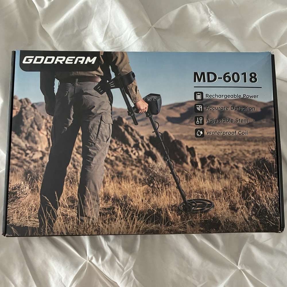 GODDREAM MD-6018 Ground Search Metal Detector, Rechargeable, Waterproof Coil