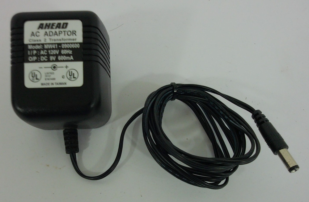 AHEAD AC Adaptor Class 2 Transformer MW41-0900600 I/P: AC120V 60 Hz O/P: DC 9V