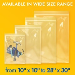 10″ x 12″ Reclosable Plastic Zip Bags, Pack of 10, 6 Mil Heavy-Duty Clear Pol…