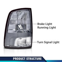 Tail Lights Assembly Rear Smoke No Bulbs Dodge Ram 1500 2500 3500 09-20