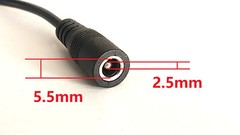 5-Pack Female DC Power Cable Wire 5.5×2.5mm Pigtail Barrel Jack Plug 22AWG 8″