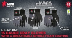 MCR Safety Gloves N96790XL Ninja BNF 15 Gauge Work Gloves, Nylon/Spandex…
