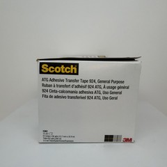 3M Scotch ATG Adhesive Transfer Tape 924 Clear, 0.50 in x 36 yd Box of 12 Rolls