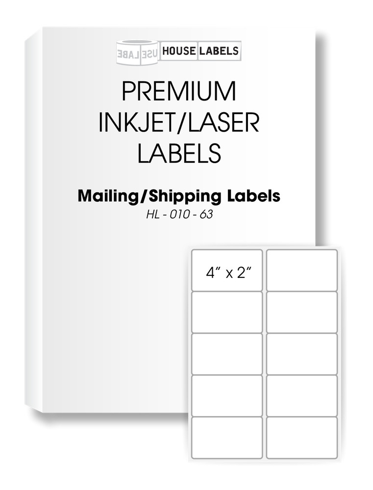 25 Sheets 250 Labels 4 x 2 Fast Peel White Address Shipping Labels 10 UP