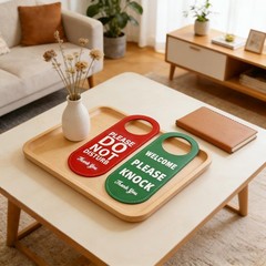 PU Leather Please Do Not Disturb Sign and Welcome Please Knock Sign, Door Knob P