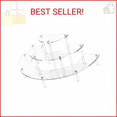 Dooiclear 3 Tier Acrylic Display Risers, Half Moon Cupcake Stand, Clear Perfume
