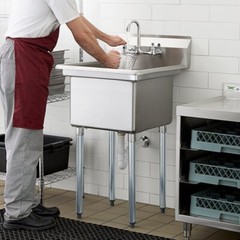 24″W x 24″L Stainless Steel One Compartment Commercial Utility Sink with Faucet