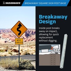 Sandbaggy 3 ft Breakaway Square Sign Post Base (Hot Dipped Galvanized)