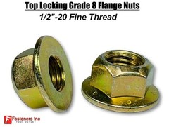 1/2-20 Fine Thread Grade 8 Flange Frame Bolt Yellow Zinc Plated 1/2″ Dia. NF