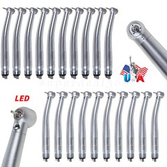 1/10* USA Dental LED Optic / No-LED High Speed Handpiece Turbine 4 Hole Burr st