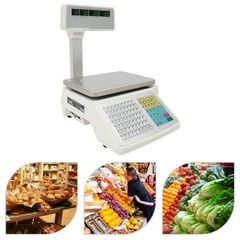 Commercial Label Printing Scale 30kg Capacity with Barcode Scanner Port