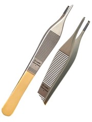 German T/C Adson Tissue Forceps 1×2 Rat Tooth,Brown ,Serrated Teeth Surgical Ins
