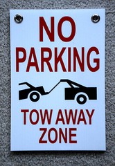 NO PARKING TOW AWAY ZONE 8X12 Plastic Coroplast Sign with Grommets (2 color) NEW