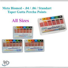 GUTTA PERCHA POINTS Taper 0.6 or 0.4, or Standart Taper, All Sizes Dental Meta