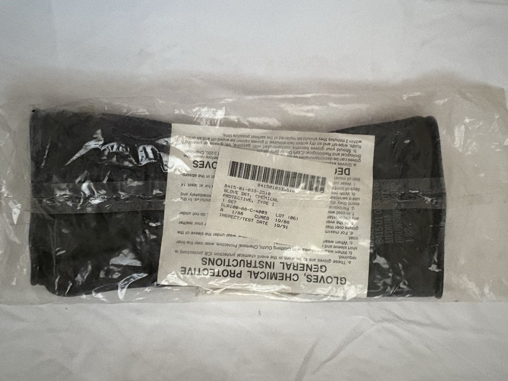 Chemical Protective Glove Set Black Medium