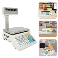Commercial Label Printing Scale 30kg Capacity with Barcode Scanner Port