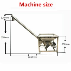 98 inch Flour Screw Vibrating Hopper Inclined Conveyor Auger Feeder 2500MM