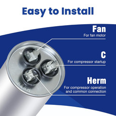 70+10 Uf ±6% 370V/440V CBB65 CBB65A Dual Run Start AC Capacitor 70+10 MFD for Fa