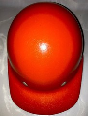 Fibre Metal Fiberglass Hard Hat Helmet Orange Vintage Used