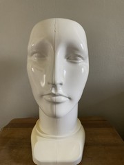 Vintage Plastic Abstract Adult Unisex Mannequin Heads Pair