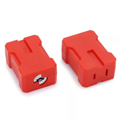 2-Pieces Electrical Cord Plug Lockout Device for 2 and 3 Prong Plugs, Built-In L