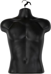 Torso Form Molded Man’s Shirt Frosted Fits S – L Hanging Male Mannequin Black