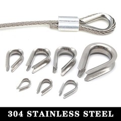 Wire Rope Thimble Clamp Stainless Steel Marine Grade 304 A2 Cable Clip Loop