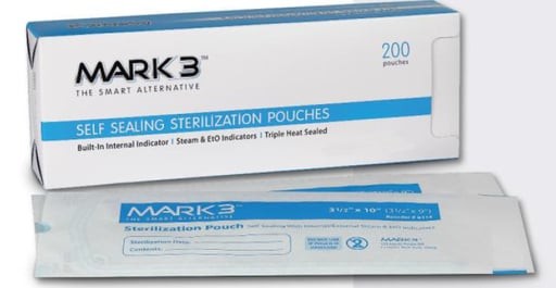 Mark3 6113 Self-Sealing Sterilization Pouches 3.5″ X 6.5″ / 3.5″ x 5.25″ 200/Bx