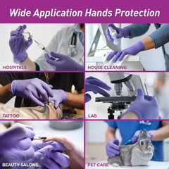 MED PRIDE Blue Nitrile Exam Gloves Medical Disposable Powder & Latex-Free 200ct