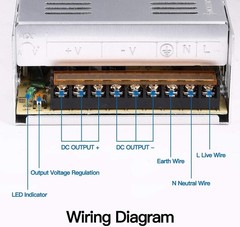 Compact 360W AC to DC Adapter with Adjustable Voltage for Electronics Safety
