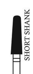 CROSSTECH Dental Diamond Short-Shank ROUNDENDTAPER-856/025C, MD2NC-Coarse, 5Burs