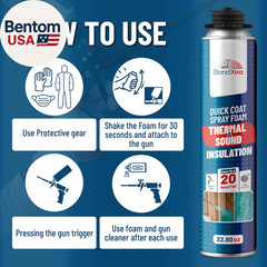 Spray Foam Insulation Kit (18 X 32.80 Oz/930 Gr – 480 Board Feet), Self-Expandin