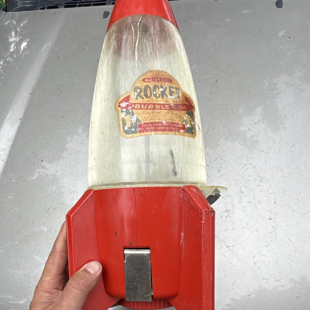 Carlton Rocket Coin-Op Rocket-Shaped Bubblegum Gumball Machine