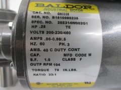 BALDOR GM3338 25E314W002G1 200-230/460V .96-0.99/.5A NSMP