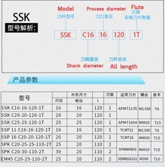 SSK 300R C20-20-120 45degrees center chamfering cutter lathe turnholder