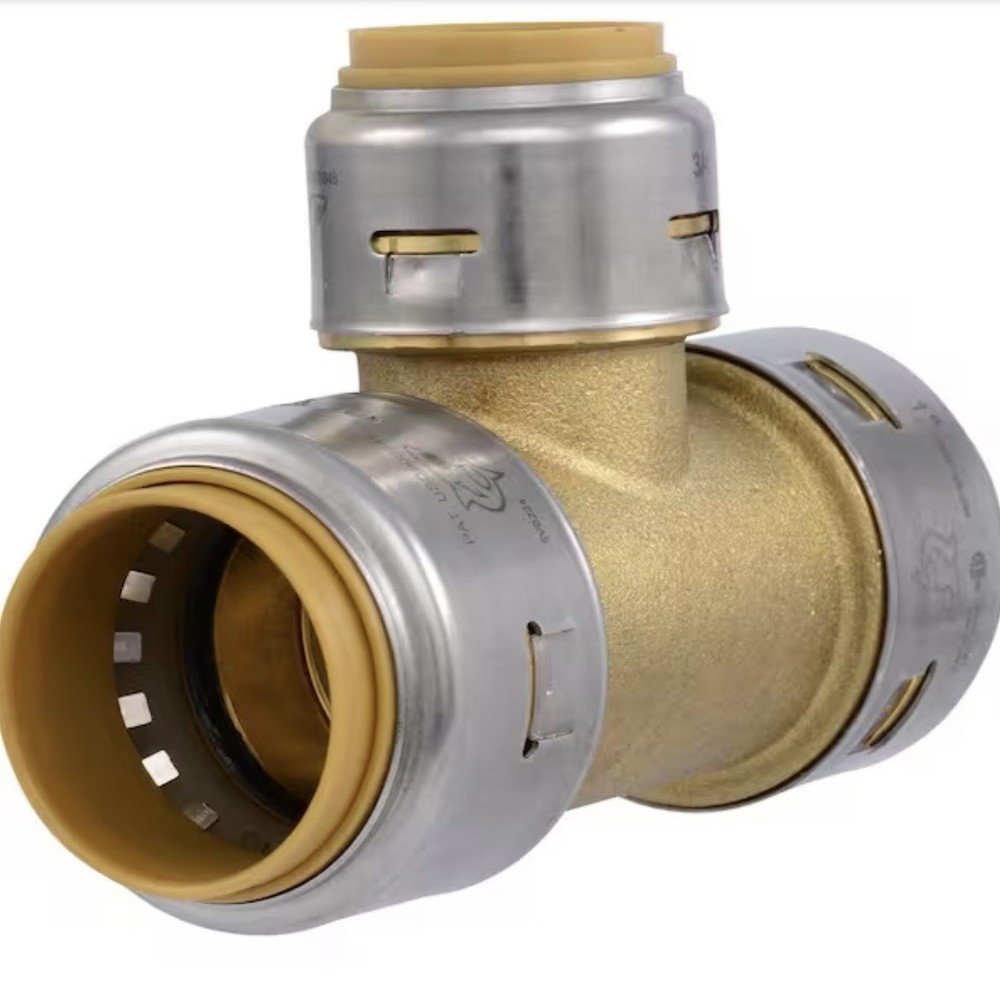 SharkBite MAX 1″ x 1″ x 3/4″ Reducing Tee UR416A Push-to-Connect Brass NEW