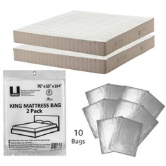 UBMOVE 10 King Mattress Covers 76x15x104″ Poly Bags Protective Moving Storage