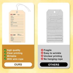 100 Pack Repair Tags with Wire Service Repair Tags Numbered with Wire Durable 2.